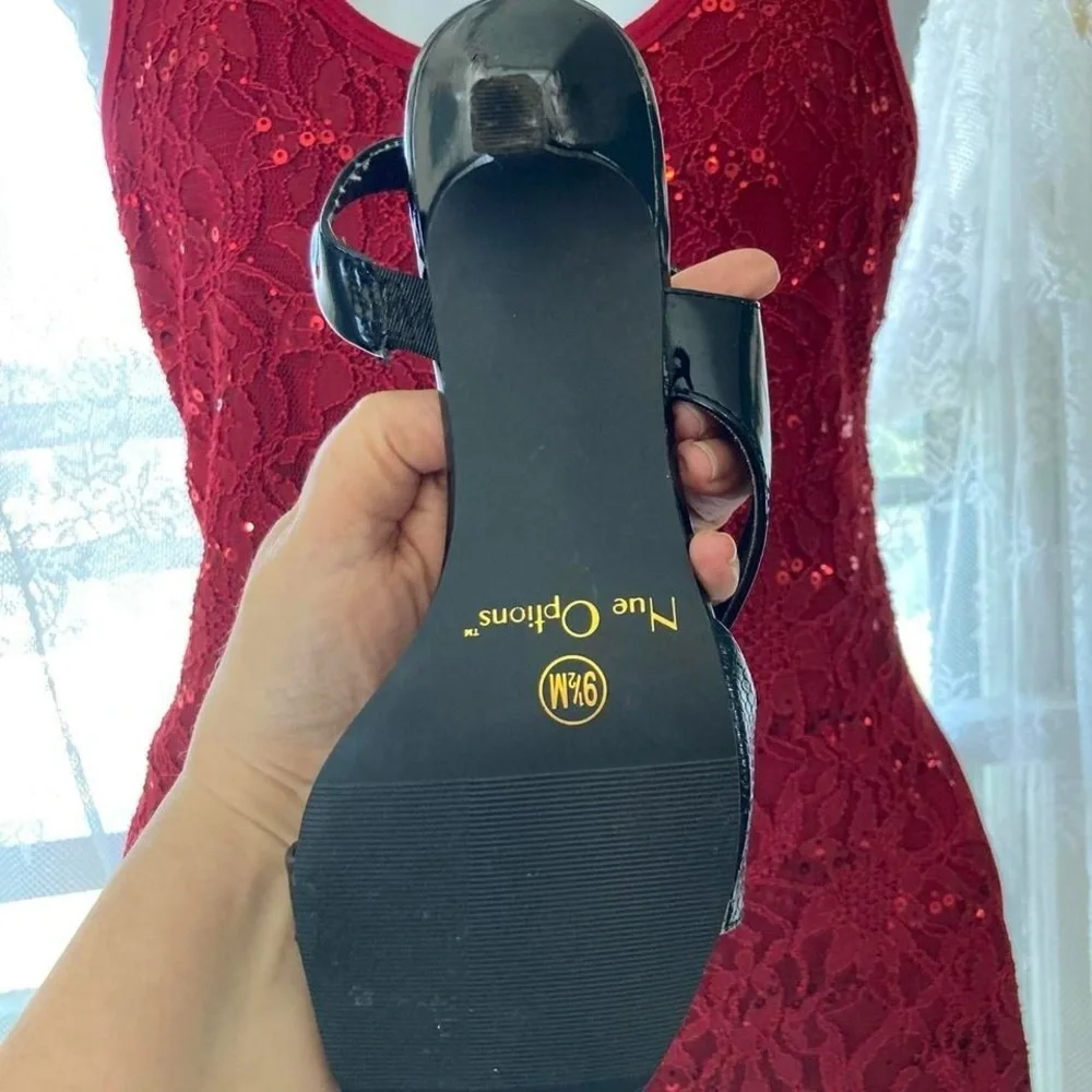 Nue Options Black Slingback Sandals with Elegant Straps 9.5 - Picture 4 of 4